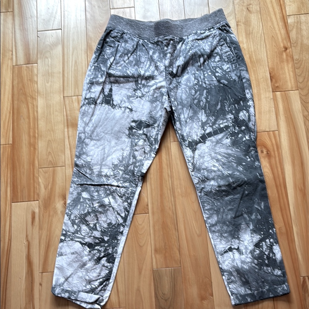CAbi Gray Tie Dye Marble Style #5075 jogger elastic waist cotton pants